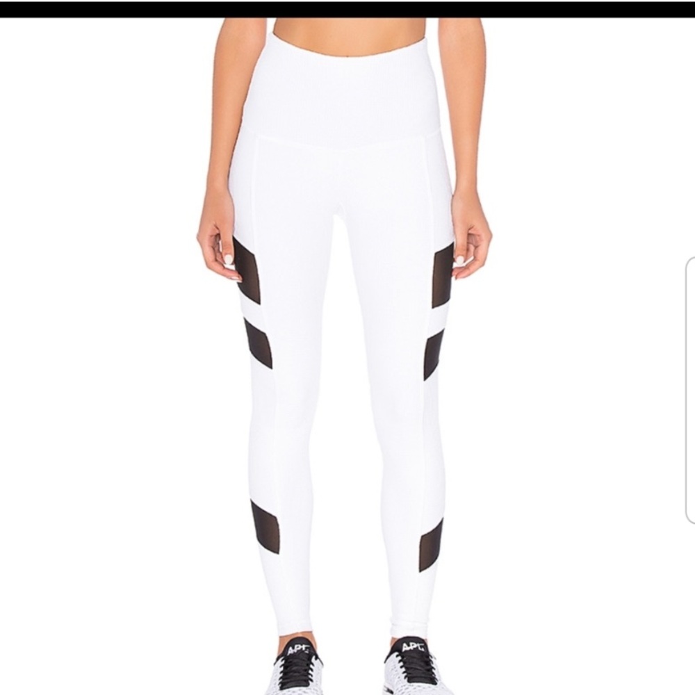 Strut this Holden moto white black waffle weave texture yoga pants